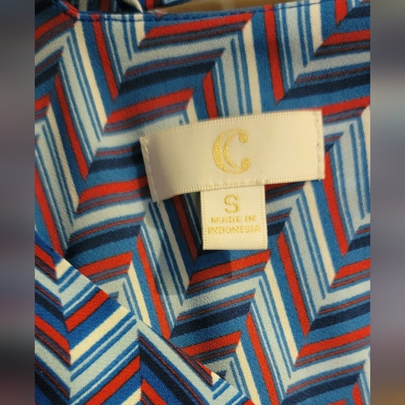 Charming Charlie white, read and blue Perfect shirt for July 4, Size 2 - Picture 4 of 5